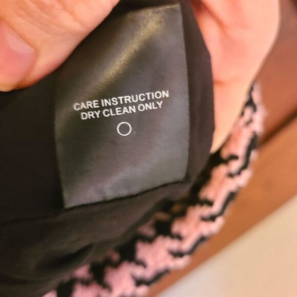 Majorelle Kirsten Mini Dress in Pink Multi Houndtooth One Shoulder XL - Picture 6 of 8